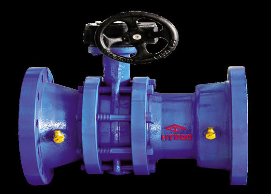 Ductile Cast Iron Flanged Butterfly Valve Blue Anticorrosive 1.0 /1.6 Mpa
