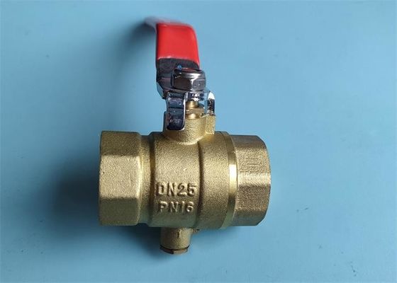 Leakproof Lockable Brass Ball Valve , PTFE Ring Threaded Ball Valve
